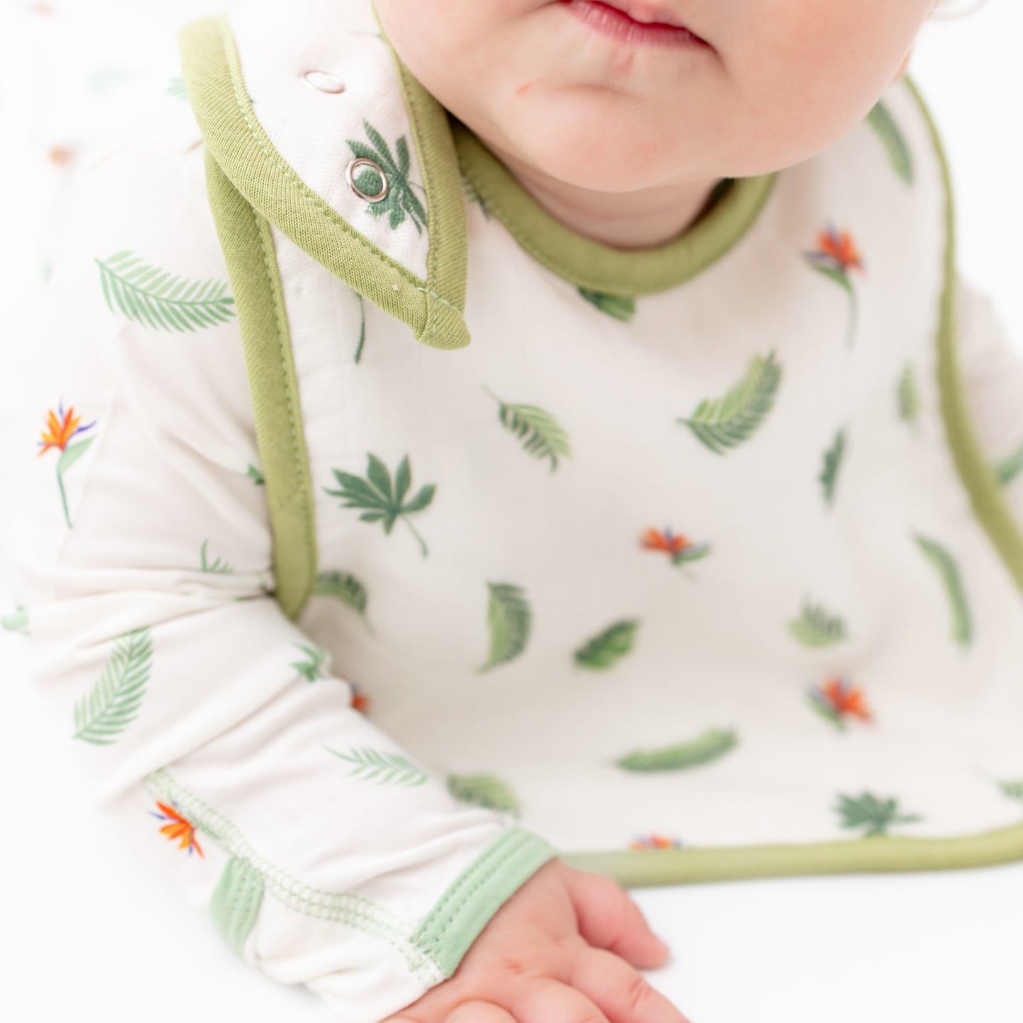 Tropical Palms & Bird of Paradise Bib Set