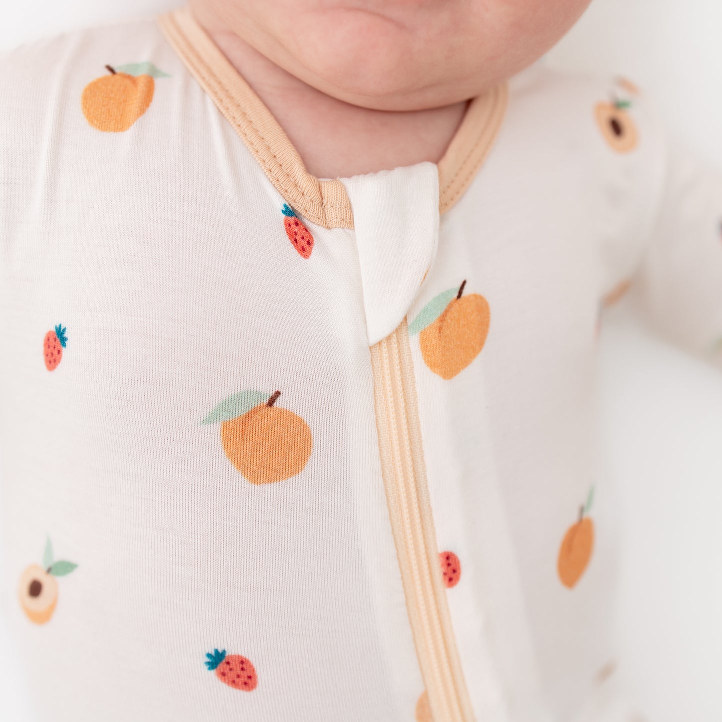 Peach Zippered Footie