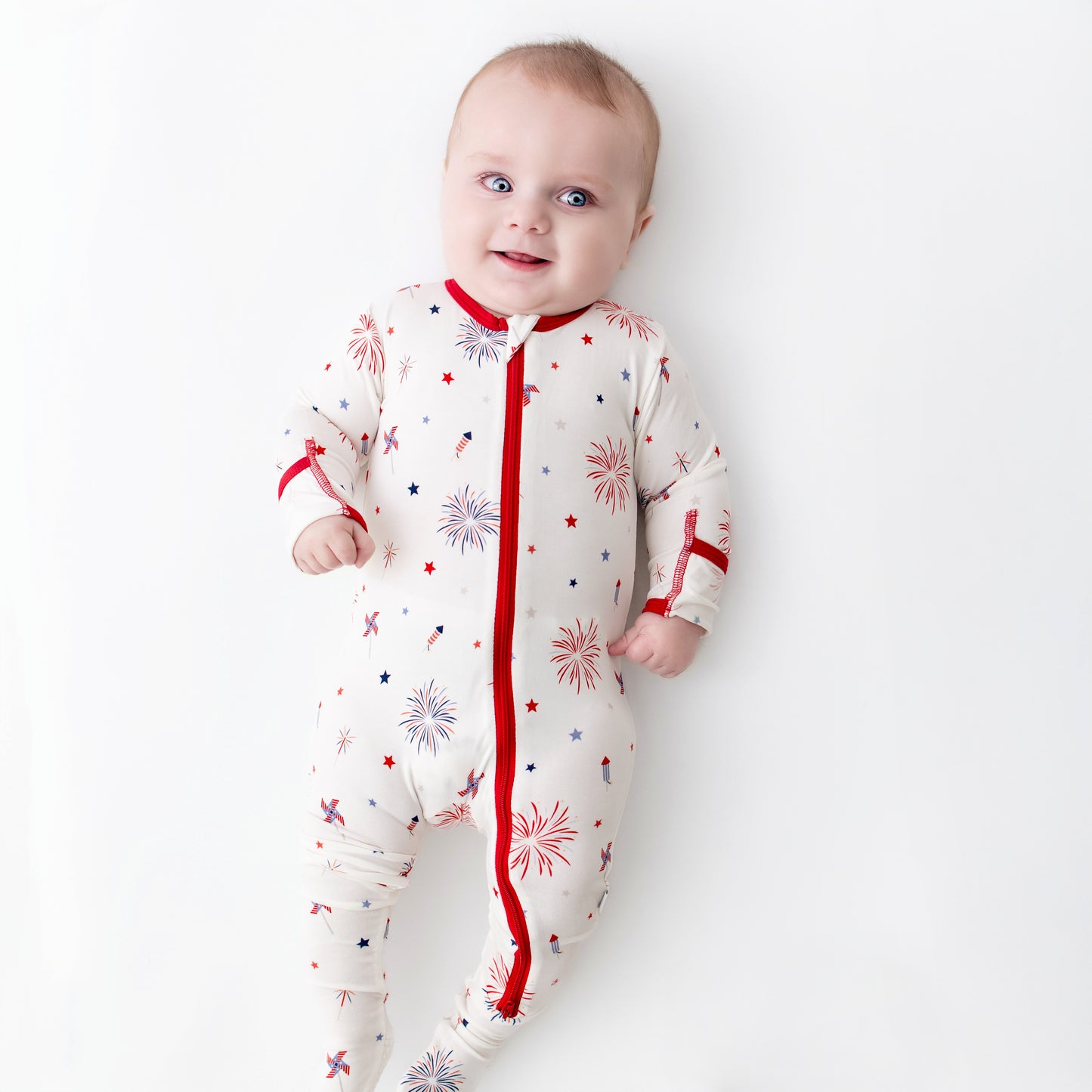 4th of July Zippered Footie