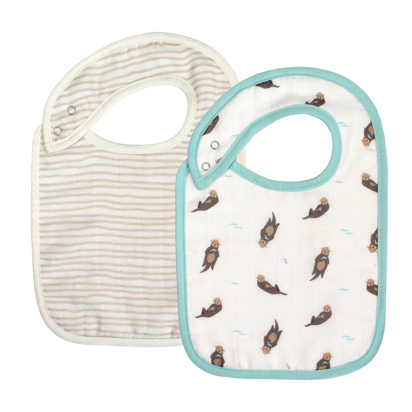 Otter & Taupe Wave Bib Set