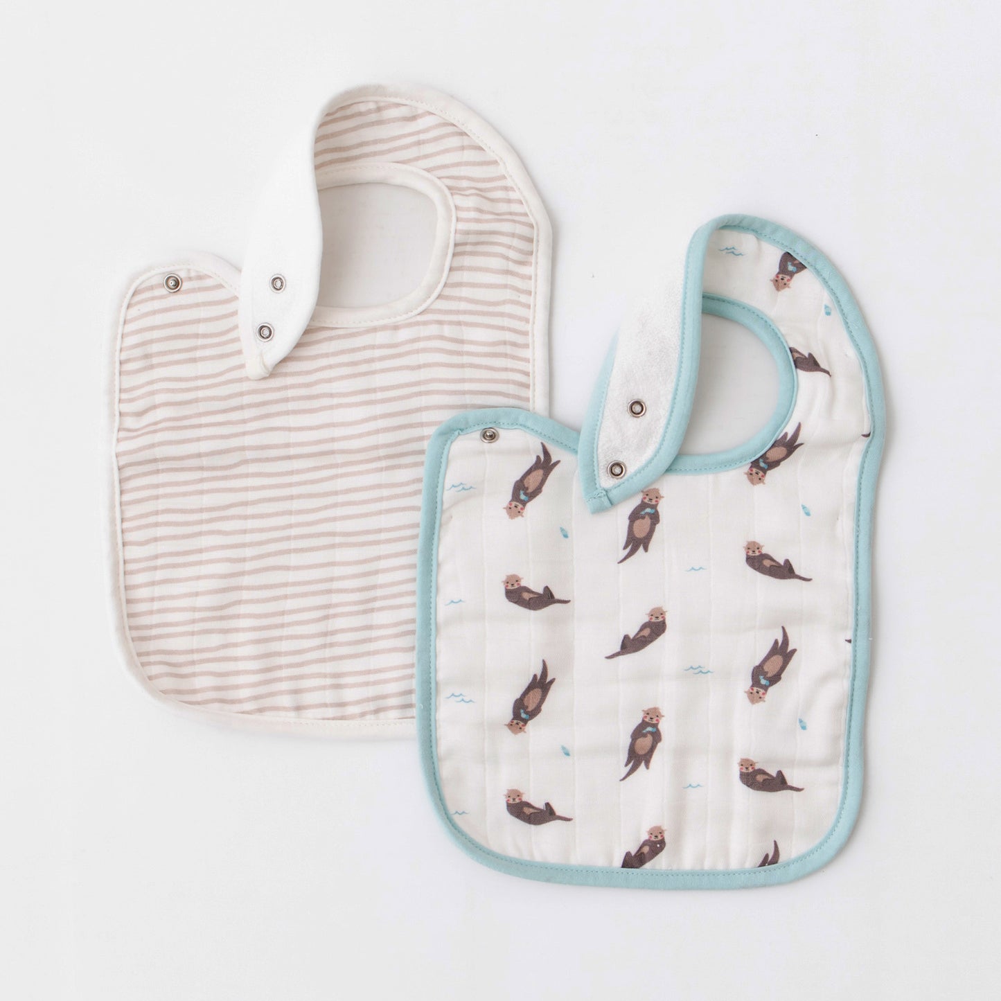 Otter & Taupe Wave Bib Set