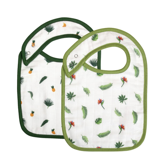 Tropical Palms & Bird of Paradise Bib Set