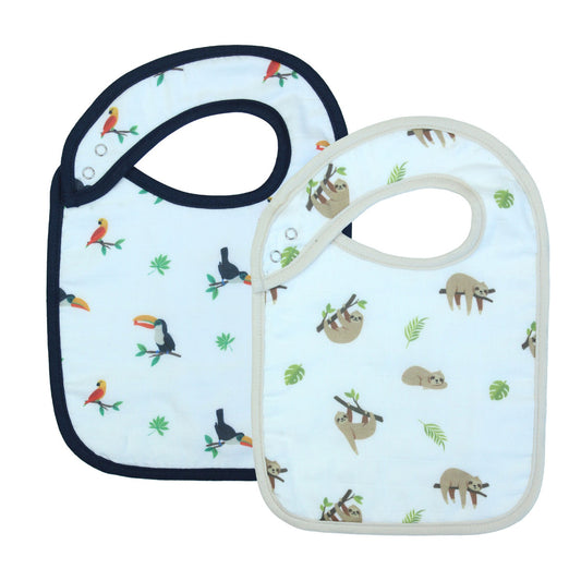 Sloth & Toucan Bib Set