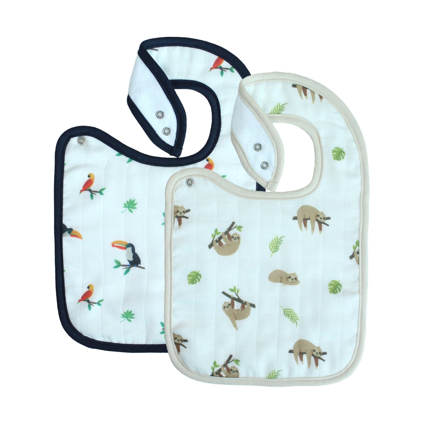 Sloth & Toucan Bib Set