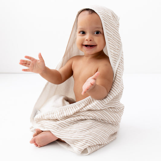 Taupe Wave Hooded Towel Set