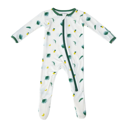 Tropical Palms Zippered Footie
