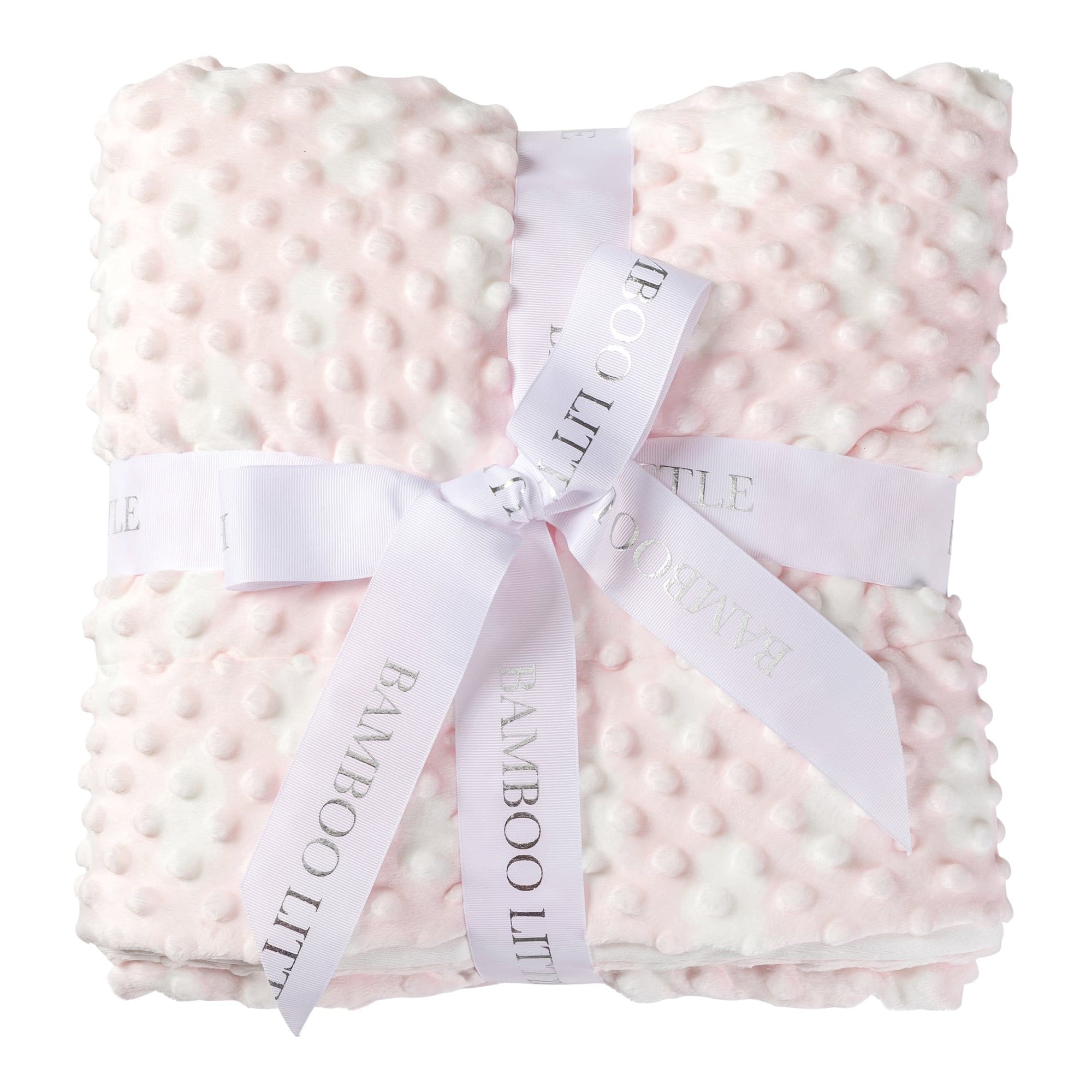 Pink baby blanket online with white polka dots