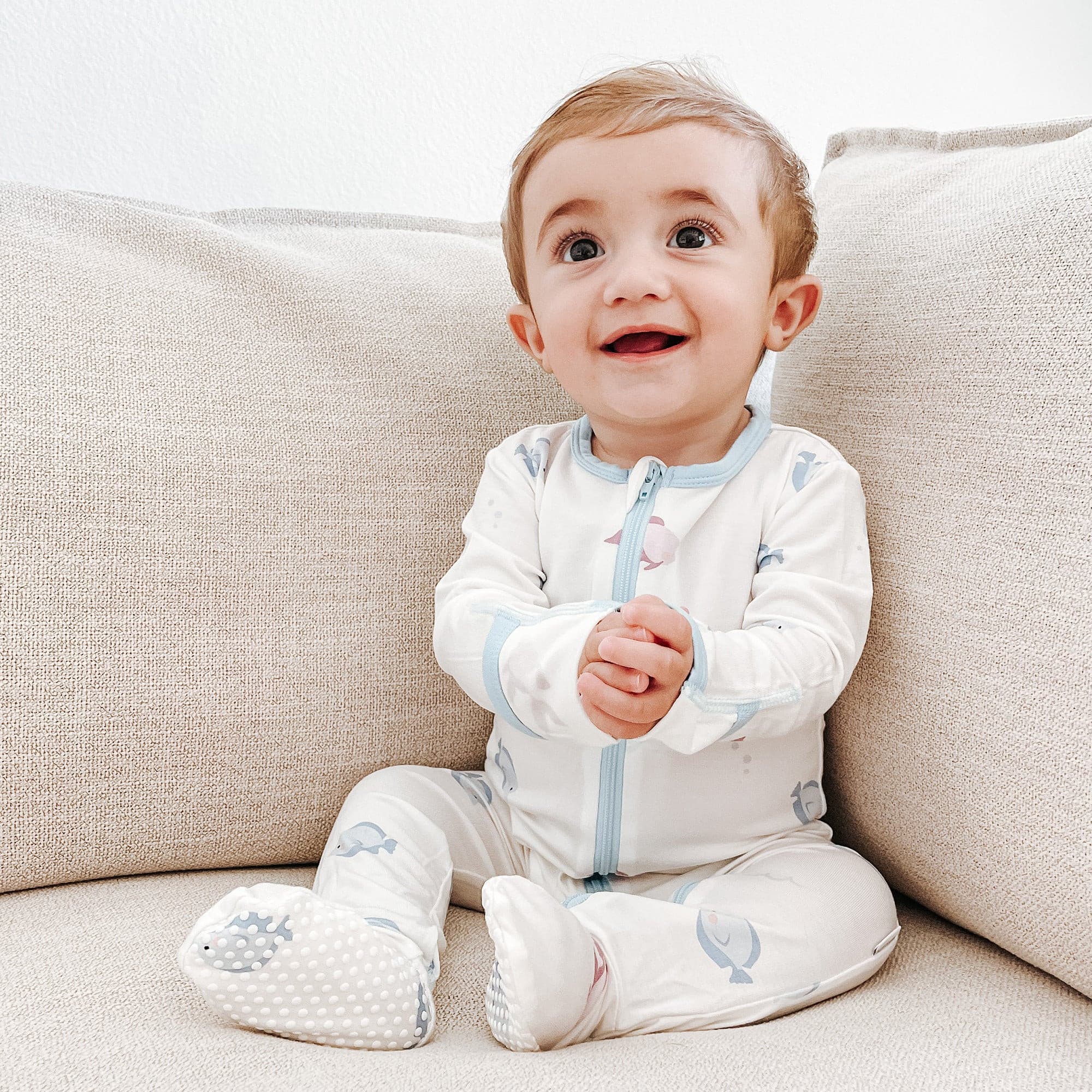 White footie hot sale pajamas baby