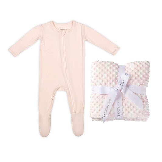 Pink Cloud Blanket & Footie Gift Set